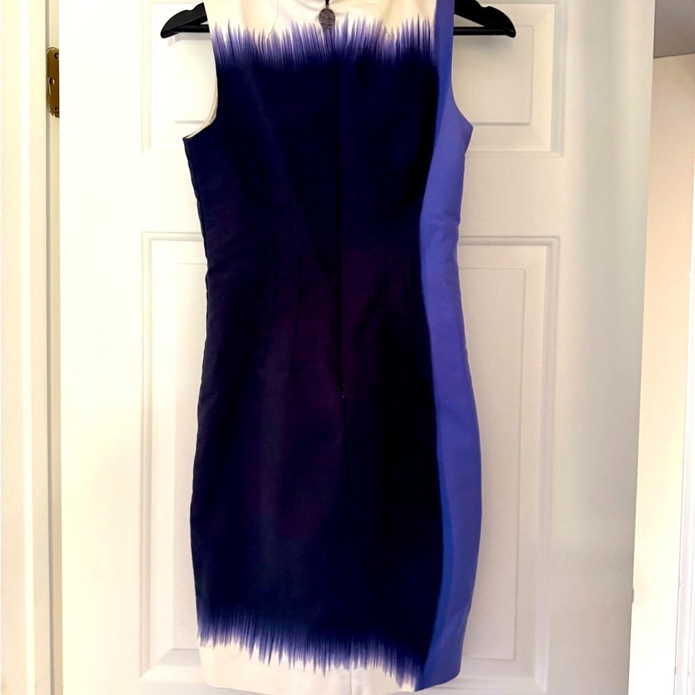 Elegant Navy and Lavender Sleeveless Dress
